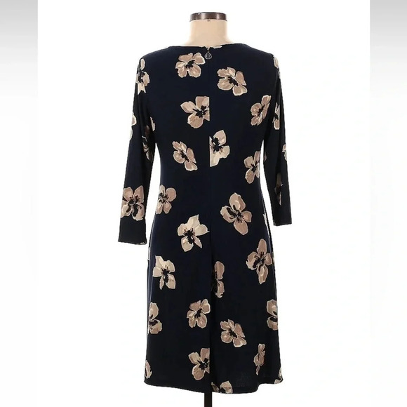 Tommy Hilfiger Navy Skycap Sunshine Floral Above The Knee Shift Dress Size 6 - Picture 2 of 6